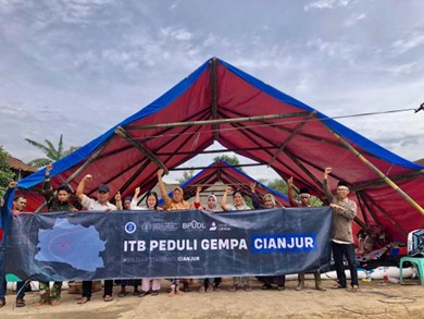 ITB Dirikan Shelter Unik dari Bambu untuk Korban Gempa Cianjur