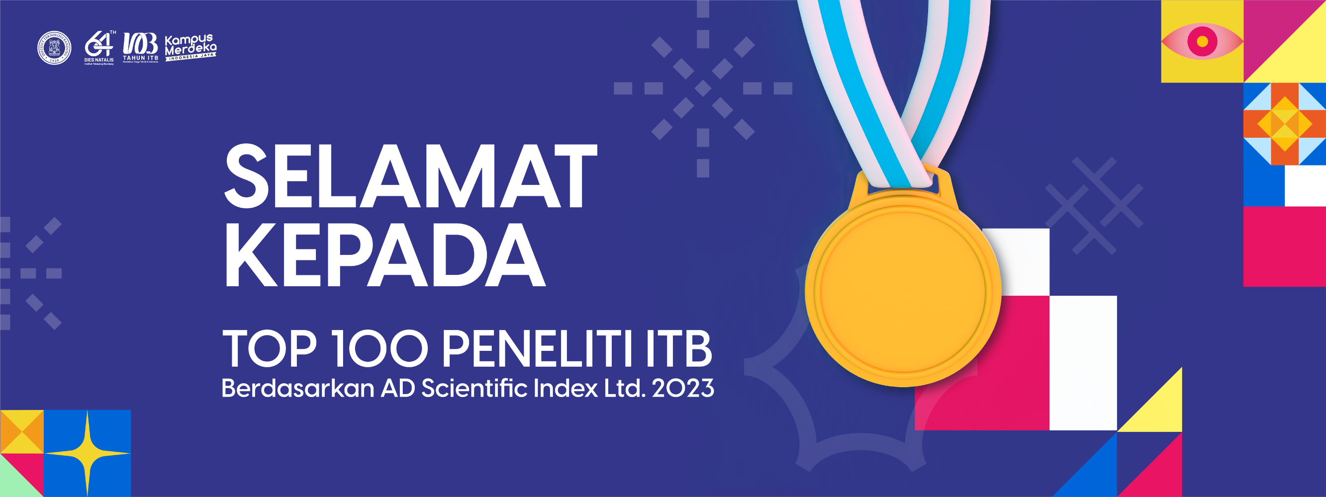 Prestasi Internasional Dosen 1 2023 Top 100 Peneliti ITB