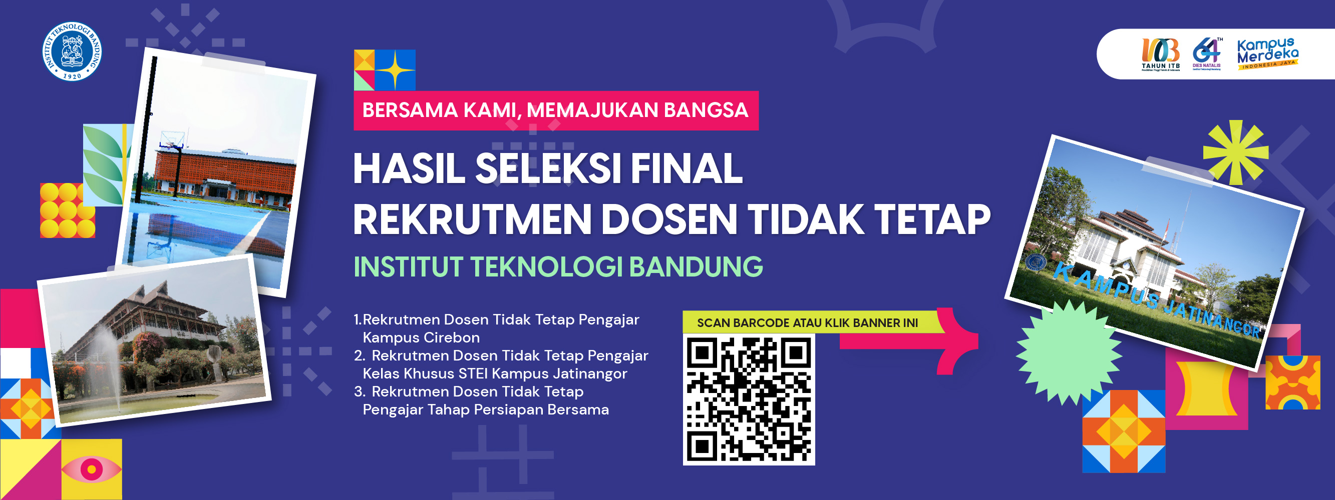 Hasil Seleksi Final Rekrutmen Dosen Tidak Tetap ITB 2023