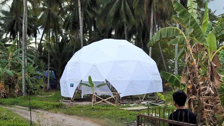itb-bangun-geodesic-dome-untuk-posko-itb-dan-unram-di-lombok